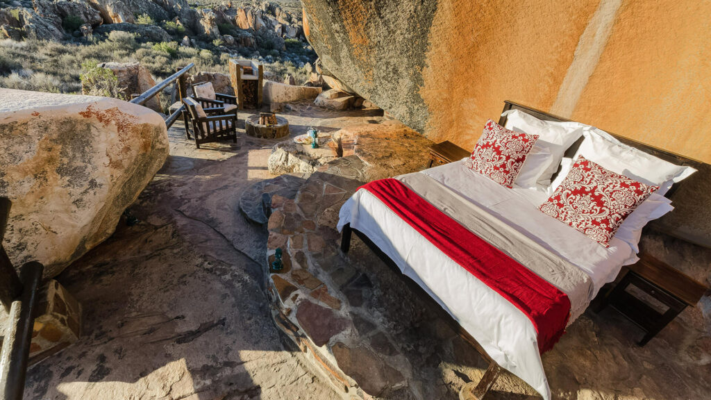bed in cave